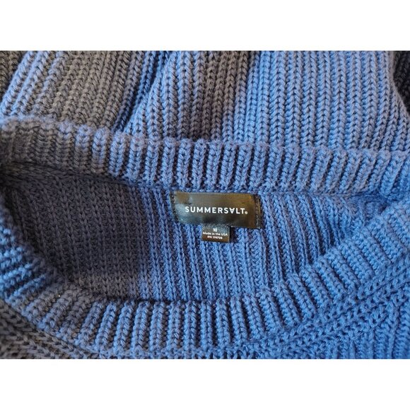 Summersalt Periwinkle Medium Sweater, Ruffle Shoulders. Organic Cotton, USA - Picture 3 of 4